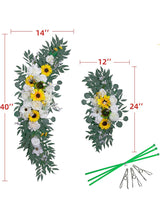 Afloral White Rose And Sunflower Wedding Arch Swags Set of 2