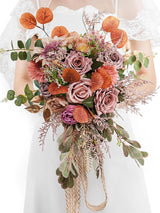 Dusty & Blush Silk Bridal Bouquet 16 Inch Round For Wedding