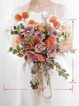 Dusty & Blush Silk Bridal Bouquet 16 Inch Round For Wedding