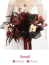 Moody Burgundy & Black Wedding Artificial Flower Bouquets Bride