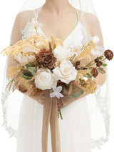 Earth Brown & Tawny Beige Artificial Wedding Flower Flower Bouquets Bride