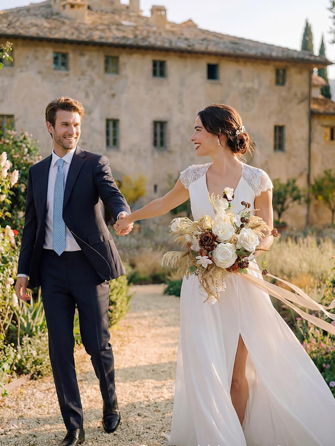 Earth Brown & Tawny Beige Artificial Wedding Flower Flower Bouquets Bride