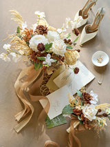 Earth Brown & Tawny Beige Artificial Wedding Flower Flower Bouquets Bride