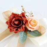 Champagne Wedding Car Mirror Decorative Flowers 14 Inch 2 Pack