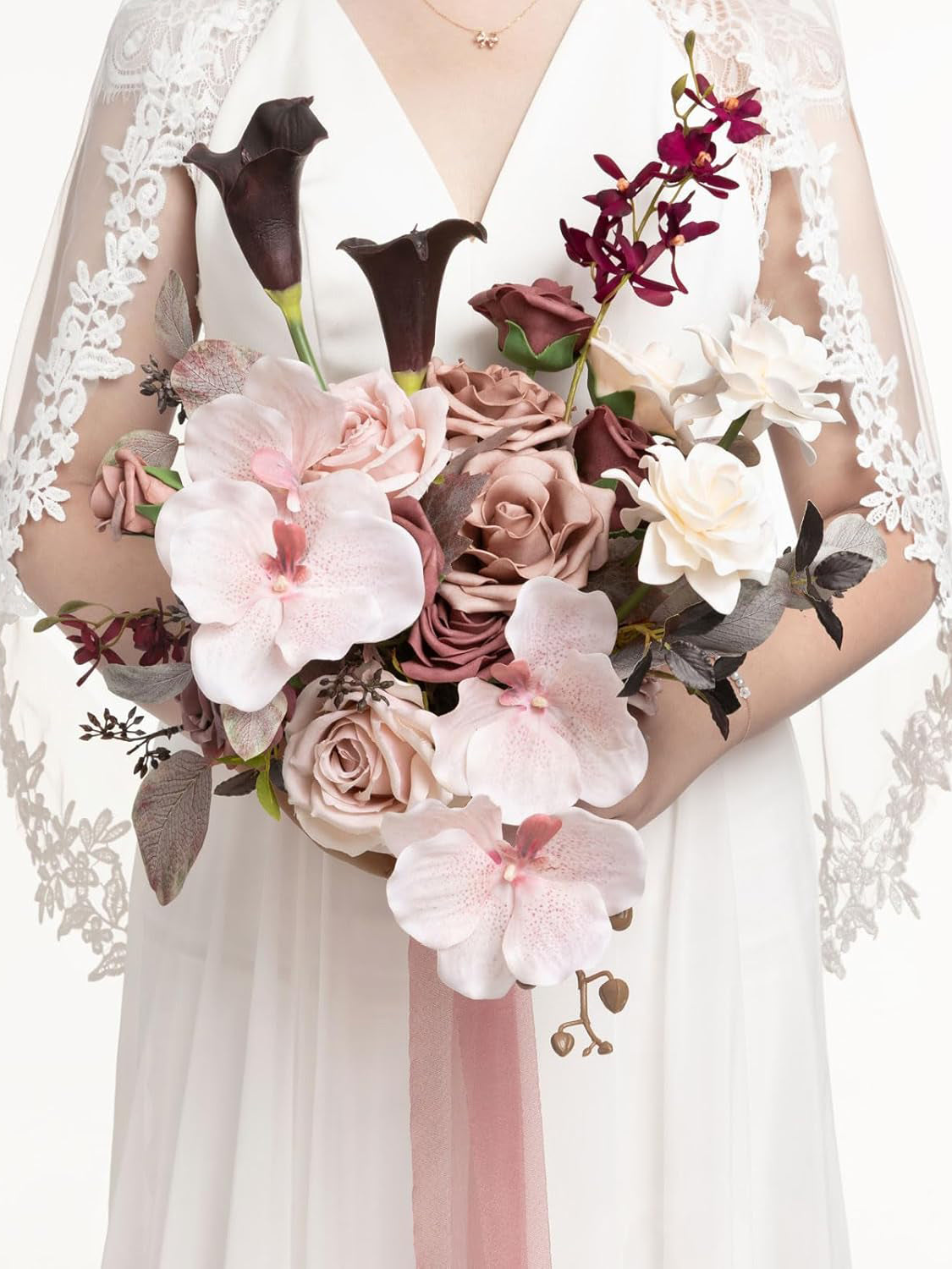 Dusty Rose & Mauve Artificial Wedding Flower Flower Bouquets Bride