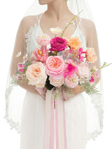 Powder Pink & Berry Pink Wedding Artificial Flower Bouquets Bride