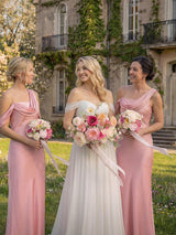 Powder Pink & Berry Pink Wedding Artificial Flower Bouquets Bride