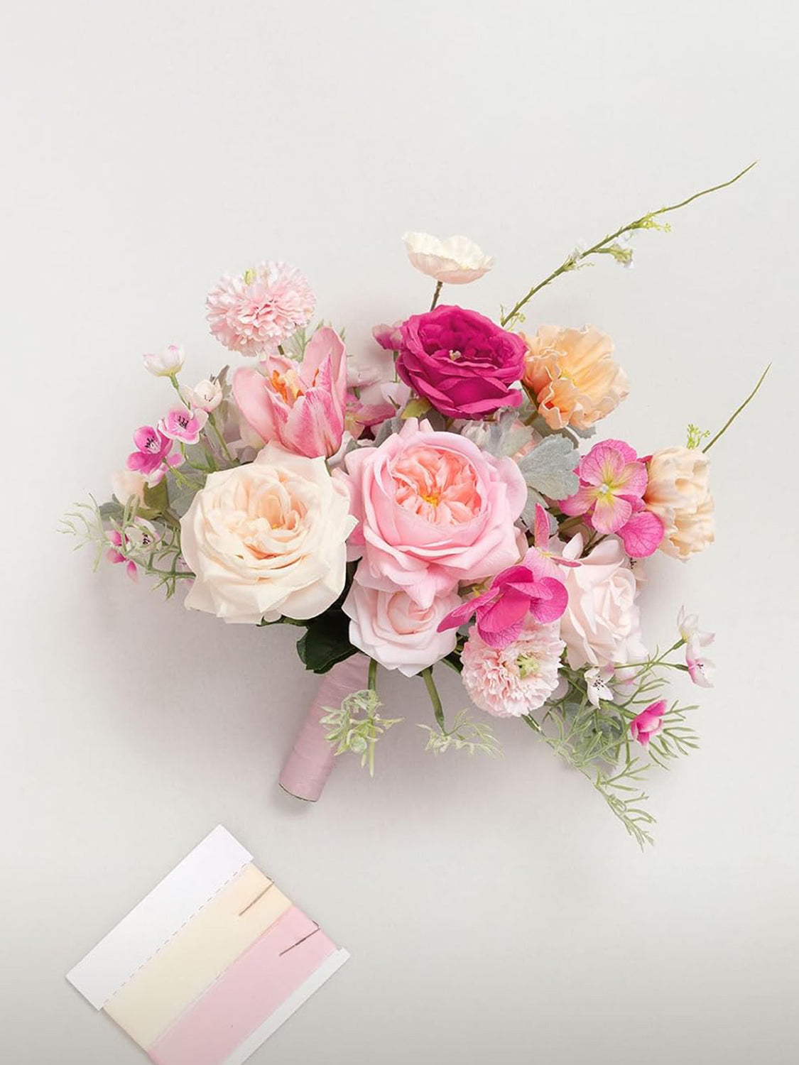 Powder Pink & Berry Pink Wedding Artificial Flower Bouquets Bride