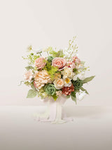 Blush Coral Pink Garden Wedding Artificial Flower Bouquets Bride