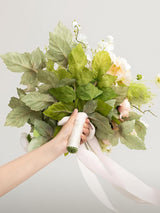 Blush Coral Pink Garden Wedding Artificial Flower Bouquets Bride