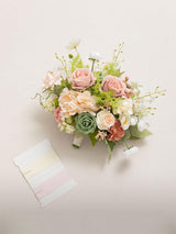Blush Coral Pink Garden Wedding Artificial Flower Bouquets Bride