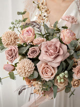 Dusty Rose & Cream Wedding Artificial Flower Bouquets Bride