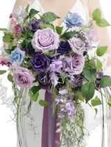lilac & Gold Wedding Artificial Flower Bouquets Bride