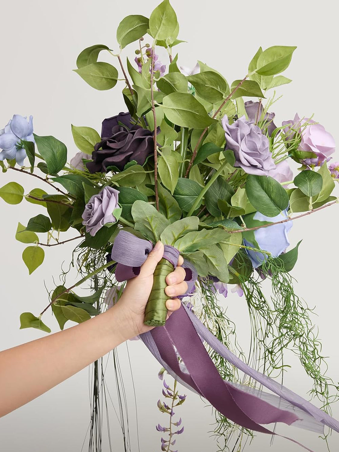lilac & Gold Wedding Artificial Flower Bouquets Bride
