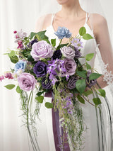 lilac & Gold Wedding Artificial Flower Bouquets Bride