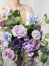 lilac & Gold Wedding Artificial Flower Bouquets Bride
