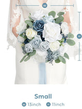 Romantic Dusty Blue Wedding Artificial Flower Bouquets Bride