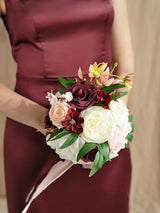 Marsala & Blush Bridesmaid Bouquet Set of 4