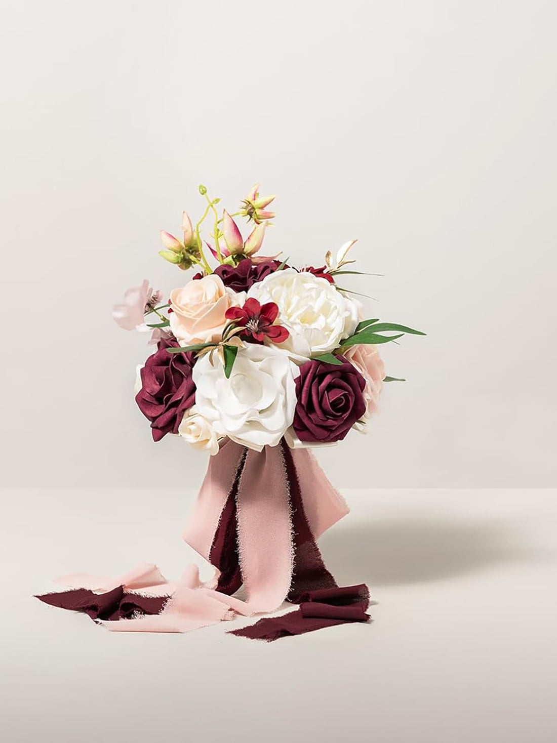 Marsala & Blush Bridesmaid Bouquet 7 Inch Set of 4