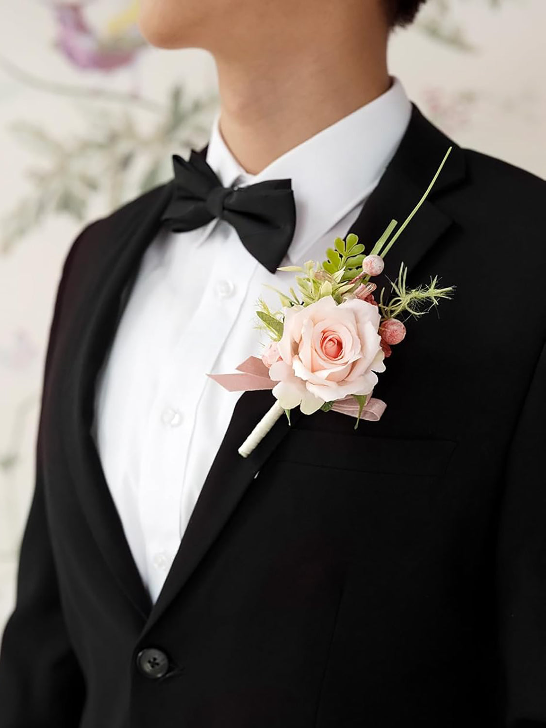 Blush Garden & Pink 6pcs Groom Groomsmen Boutonniere