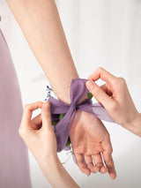 Boho White & Nude Wedding Wrist Corsage Artificial Flowers 6pcs