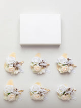 Boho White & Nude Wedding Wrist Corsage Artificial Flowers 6pcs