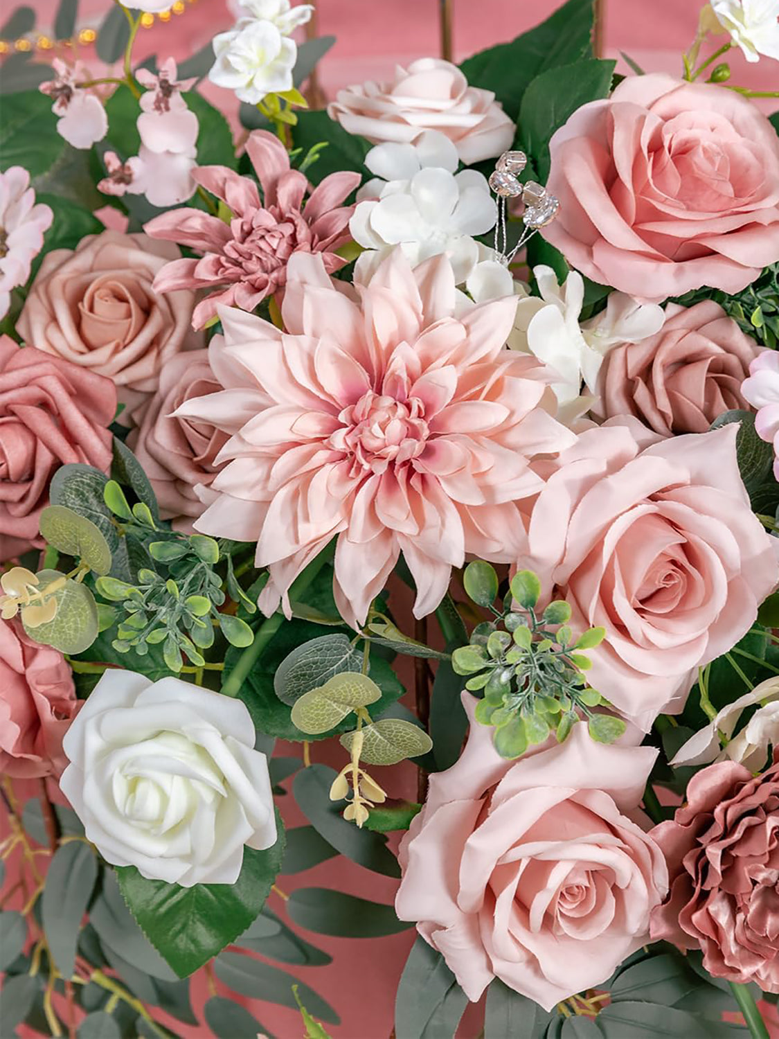 Dusty Rose & Cream Wedding Centerpiece Artificial Sweetheart Flower Swag Pack of 3 34 Inch
