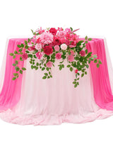 Hot Pink Wedding Centerpiece Artificial Sweetheart Flower Swag 47.2 Inch Pack of 3
