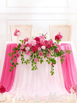 Hot Pink Wedding Centerpiece Artificial Sweetheart Flower Swag 47.2 Inch Pack of 3