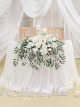 Ivory White Wedding Centerpiece Artificial Sweetheart Flower Swag 23.6 Inch Pack of 3