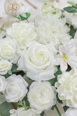 Ivory White Wedding Centerpiece Artificial Sweetheart Flower Swag 23.6 Inch Pack of 3