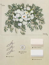 Ivory White Wedding Centerpiece Artificial Sweetheart Flower Swag 23.6 Inch Pack of 3
