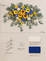 Sunflower & Royal Blue Wedding Centerpiece Artificial Sweetheart 31.5 Inch Pack of 3
