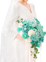 Teal Green & Champange Wedding Bouquets for Bride