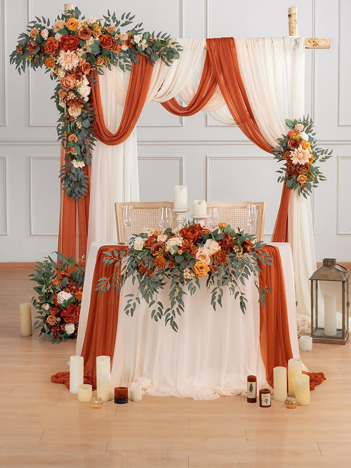 Terracotta Wedding Centerpiece Artificial Sweetheart Flower Swag 25 Inch Pack of 3