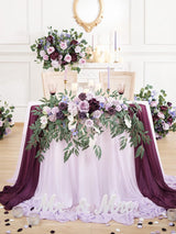 Lavender & Plum Wedding Centerpiece Artificial Sweetheart Flower Swag 47.2 Inch Pack of 3