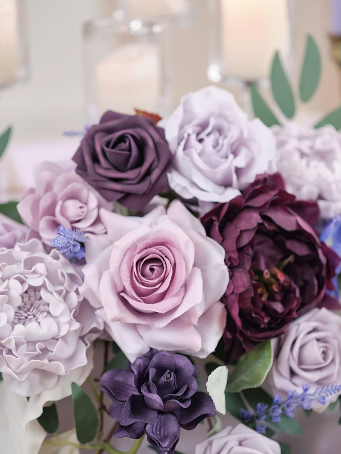 Lavender & Plum Wedding Centerpiece Artificial Sweetheart Flower Swag 47.2 Inch Pack of 3