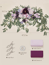 Lavender & Plum Wedding Centerpiece Artificial Sweetheart Flower Swag 47.2 Inch Pack of 3