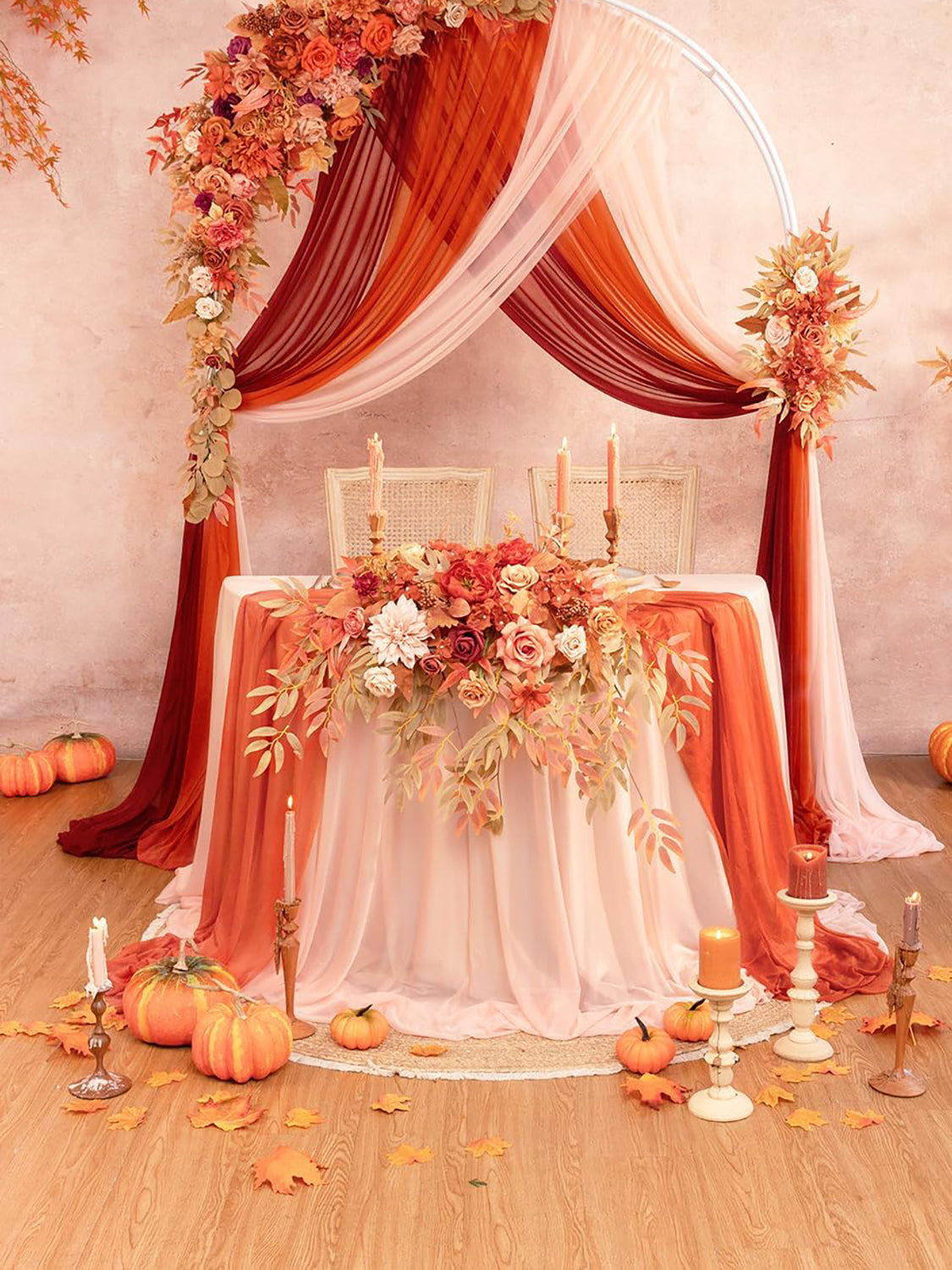 Maple Red Wedding Centerpiece Artificial Sweetheart Flower Swag 20 Inch Pack of 3
