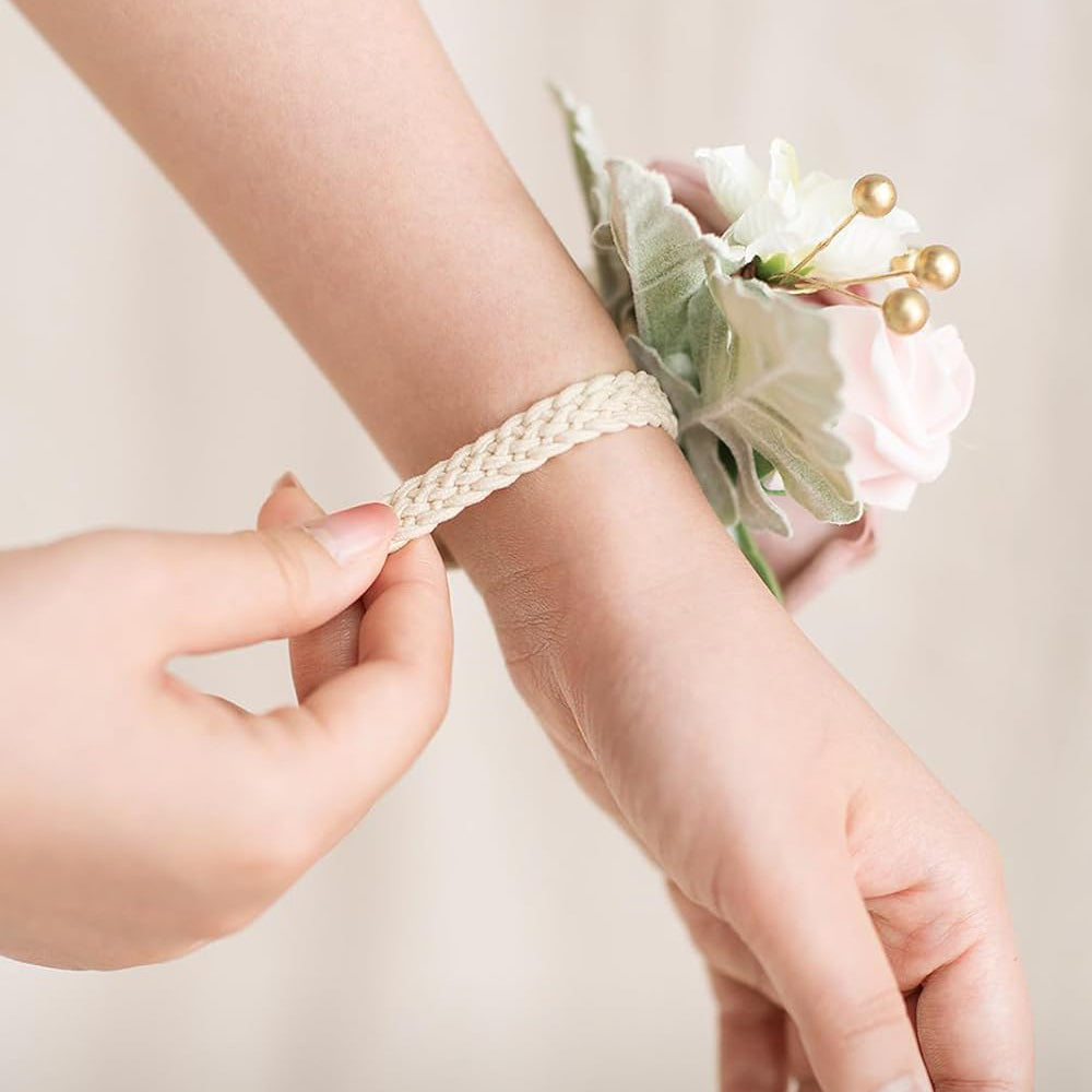 Dusty Rose Prom Wrist Corsage Artificial Flowers 2 Pack