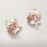 Dusty Rose Prom Wrist Corsage Artificial Flowers 2 Pack