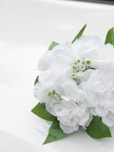 Wedding Car Decoration Set White Artificial Flower With Satin Ribbons Wcd White