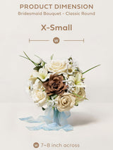 Brown Artificial Wedding Flower Bridesmaids Bouquets 7 Inch
