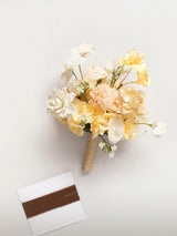 Soft Peach & Brown Artificial Wedding Flower Bridesmaids Bouquets 7 Inch
