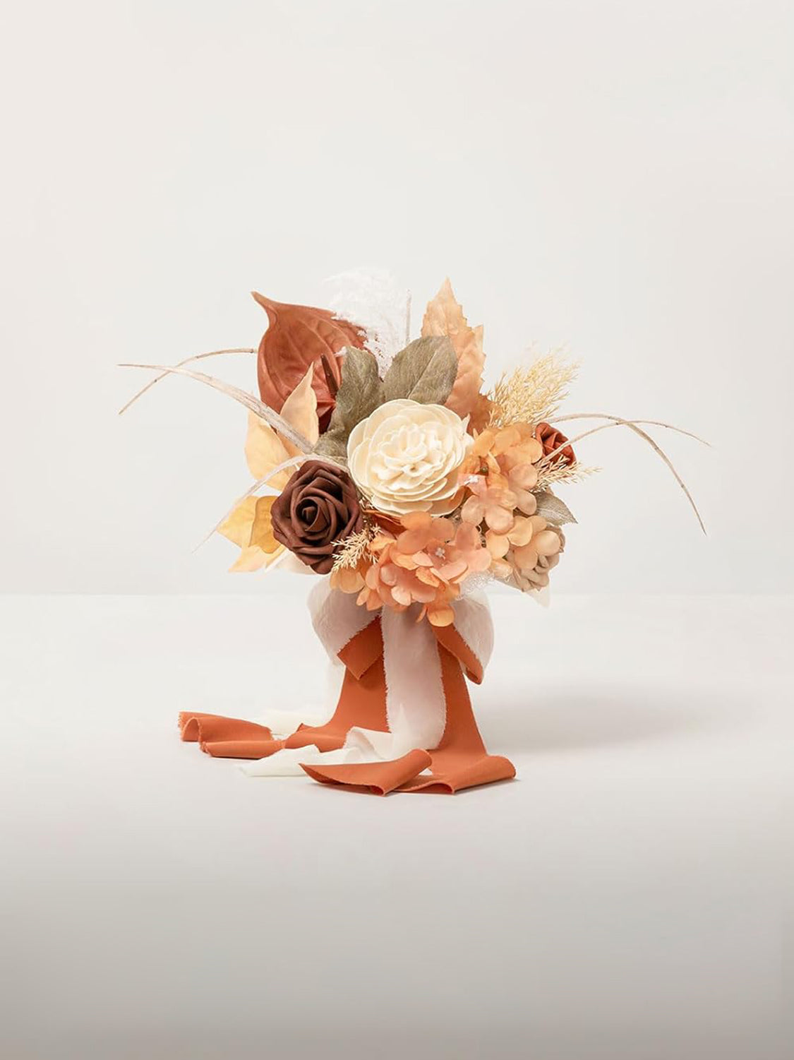 Boho & Terracotta Artificial Wedding Flower Bridesmaids Bouquets 7 Inch