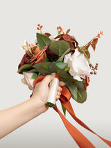 Gradual Terracotta Artificial Wedding Flower Bridesmaids Bouquets 7 Inch