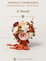 Gradual Terracotta Artificial Wedding Flower Bridesmaids Bouquets 7 Inch