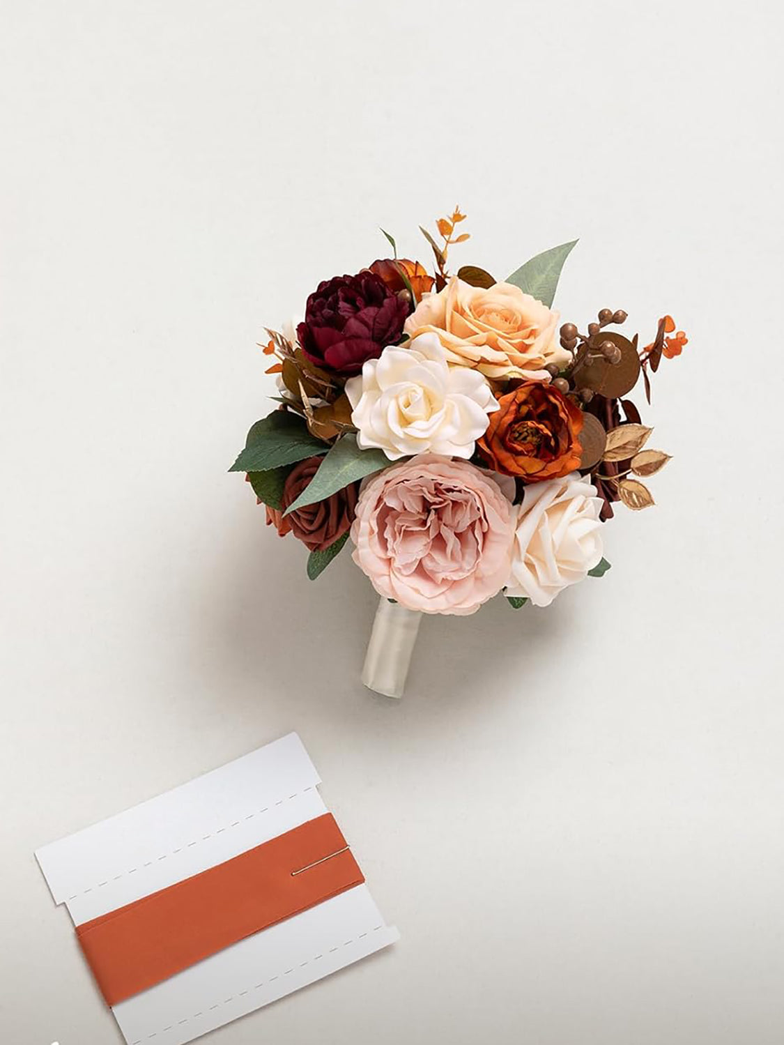 Gradual Terracotta Artificial Wedding Flower Bridesmaids Bouquets 7 Inch