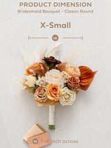 Rust Boho & Terracotta Artificial Wedding Flower Bridesmaids Bouquets 7 Inch