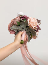 Dusty Rose & Mauve Artificial Wedding Flower Bridesmaids Bouquets 7 Inch